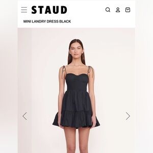 STAUD MINI LANDRY DRESS BLACK
